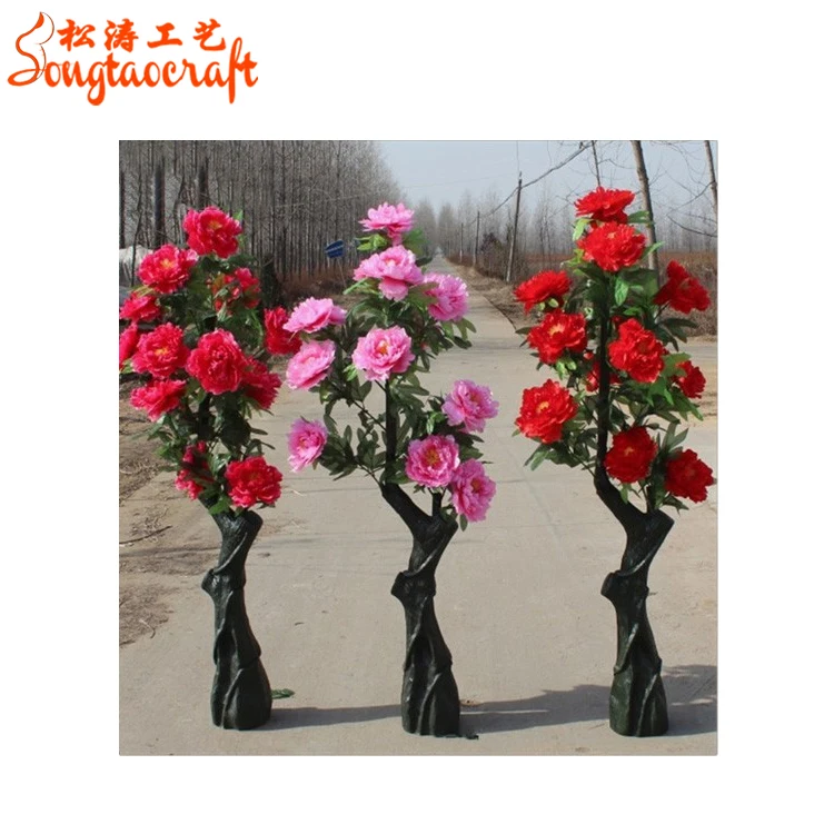 large pink artificial flowers