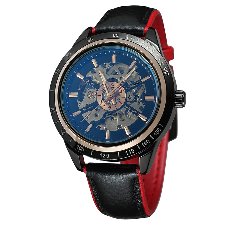 

FORSINING 497 Mens Genuine Leather Band Skeleton Automatic Mechanical Watch Fashion Sports Outdoor Wristwatch Relogio Releges