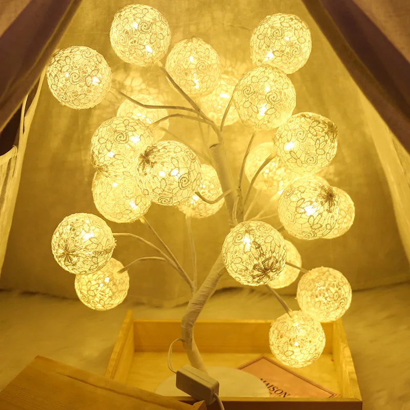 2018 Years Yarrae LED Cherry Blossom Tree Desk Table Light Festival Party Indoor Power Decor