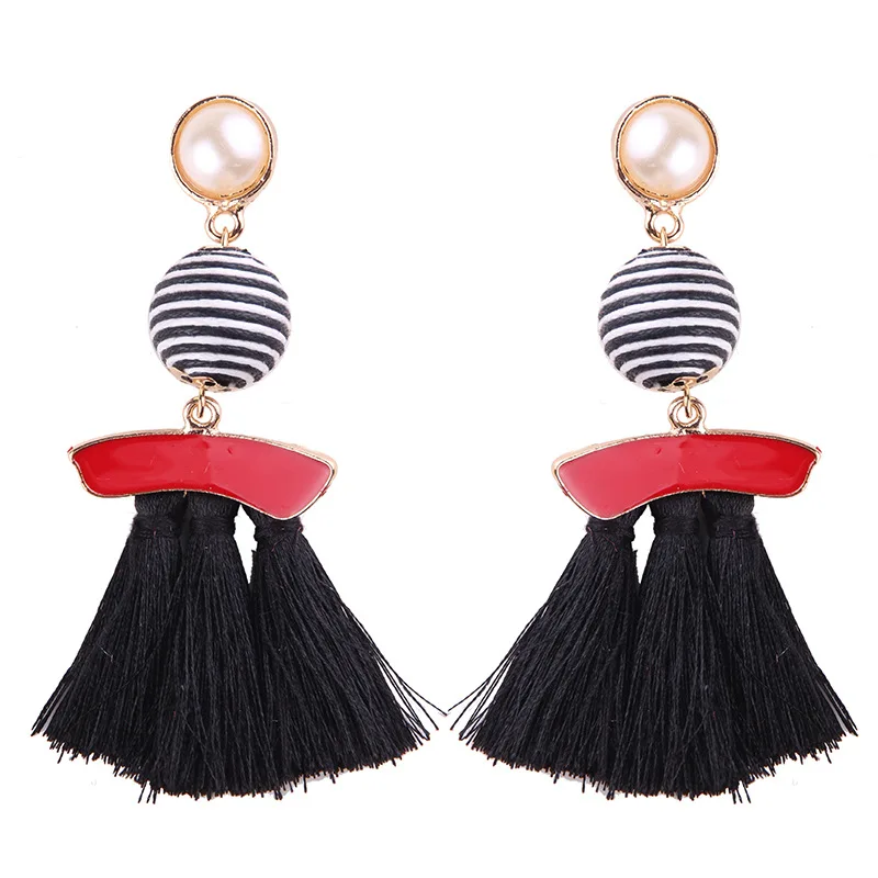 

2018 popular earrings long tassel dangle earrings, Multicolor
