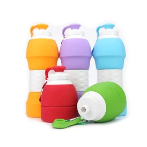 Image of Wholesale Eco-Friendly Unique Squeeze Sports Cool Bicycle Silicone Collapsible Water Bottles
