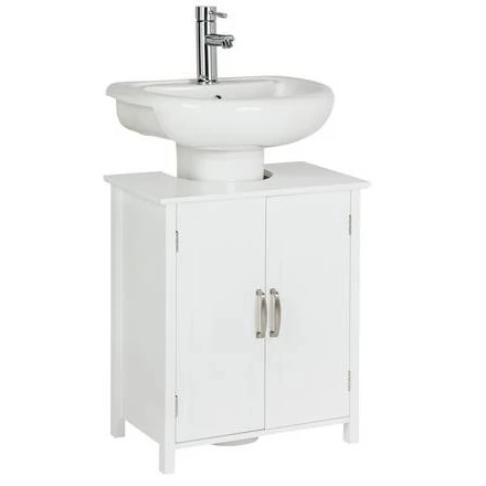 
Bathroom Furniture Tongue and Groove Undersink Storage Unit Two Door Cabinet  (62152296646)