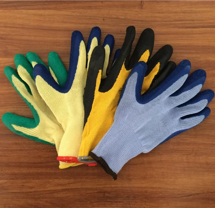 13g Nylon/cotton Knitted Work Glove Latex Coat Faom Latex Palm Glove