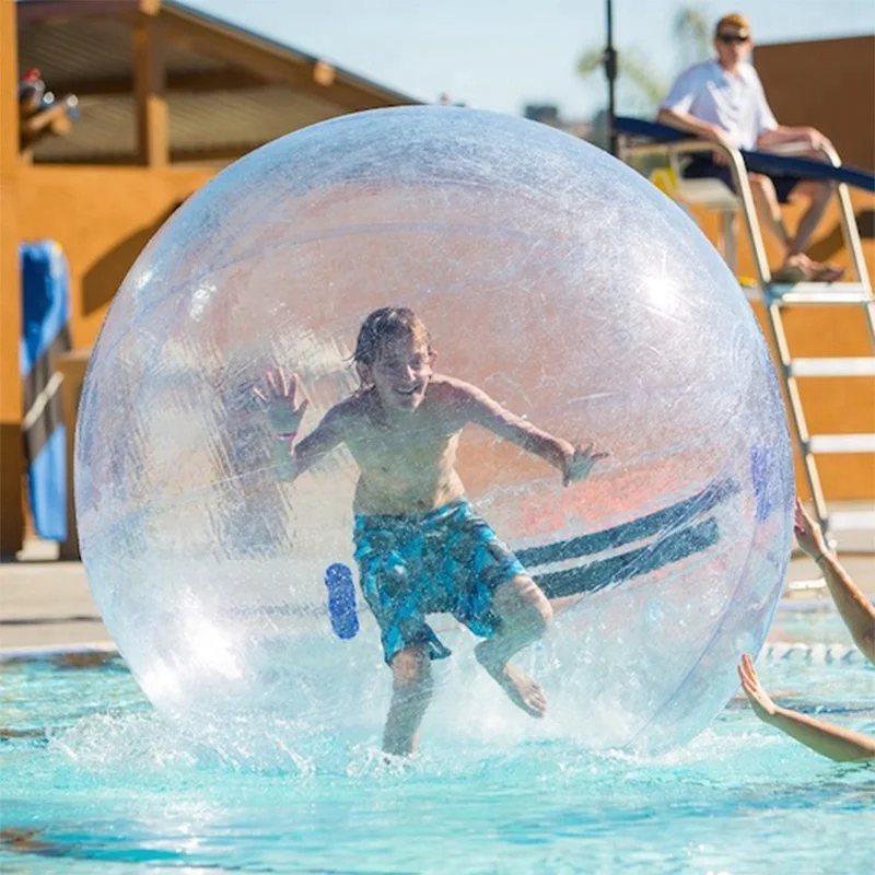 

1.5m Dia 0.8mm PVC Hot selling transparent roll inside inflatable water walking human sized hamster ball