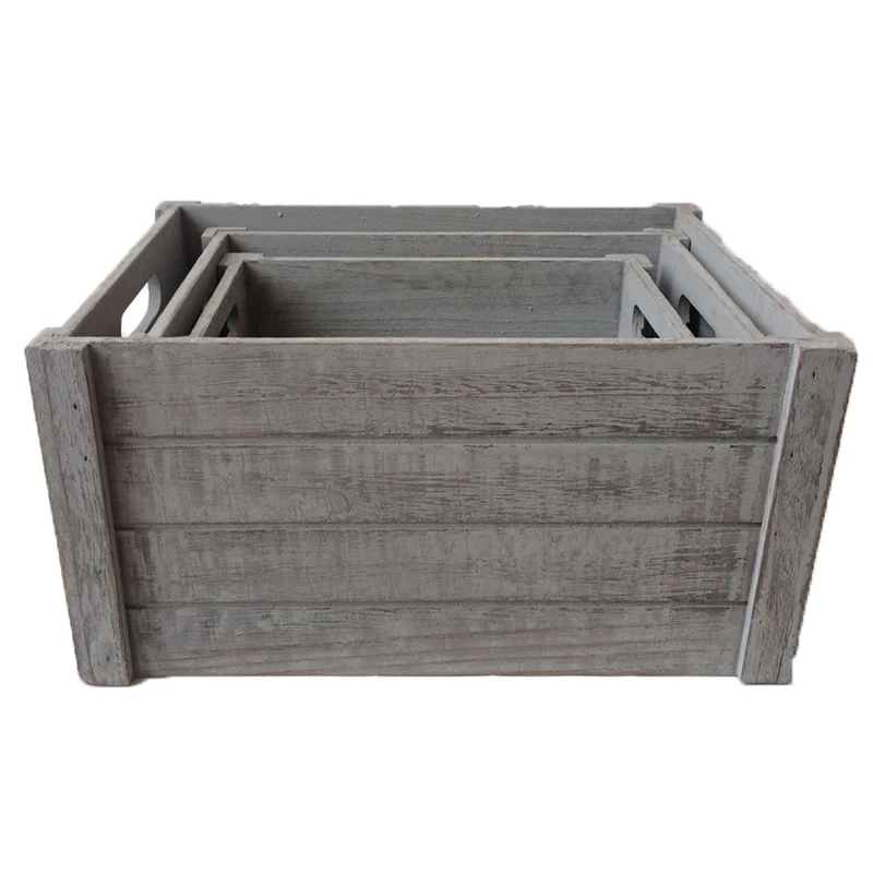 

Wood Craft Storage Baskets Sundries Box Gift Bottle Storage Bins Flower Planting Pots