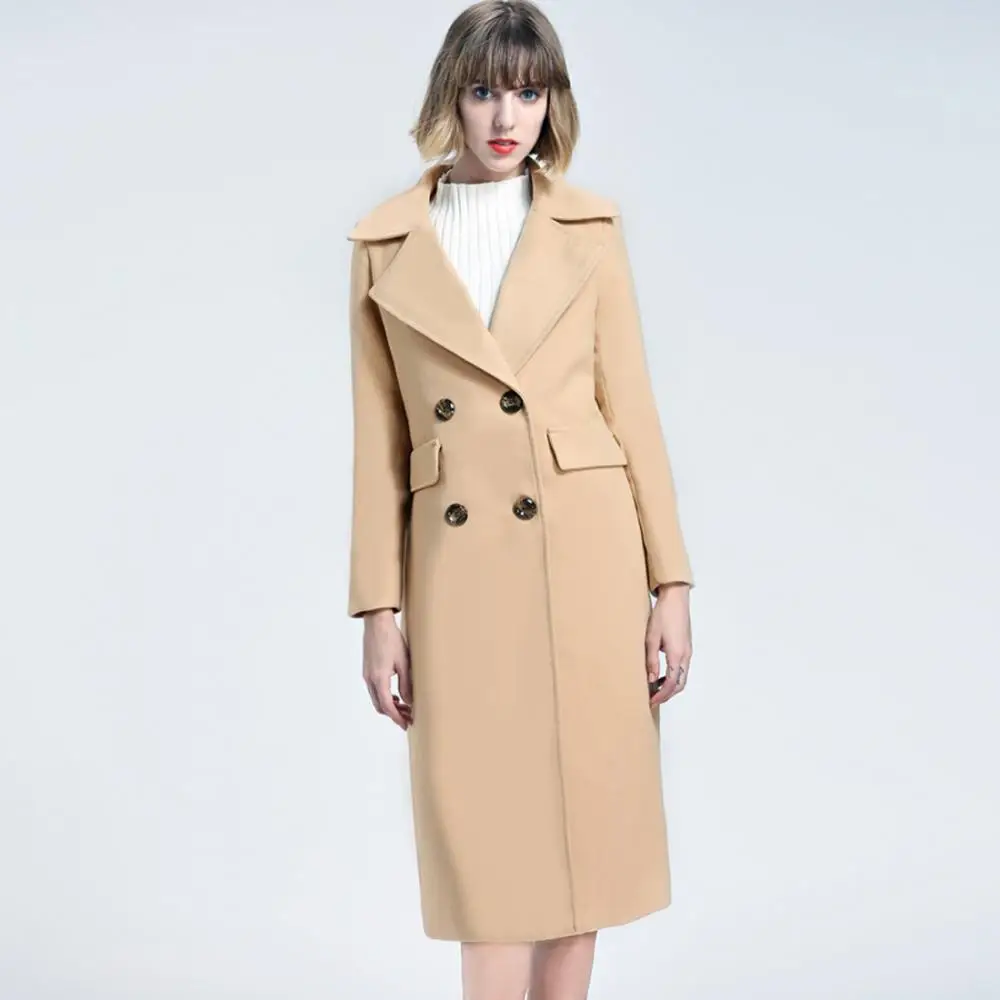 

Most Popular Wholesale Taupe Tailored Longline Woollen Coat Women