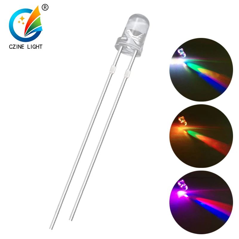 Hot selling 3mm LED Diodes fast/slowly Flashing RGB Blinking Light Emitting Diode Brightness 3mm Blinking 2pins through hole