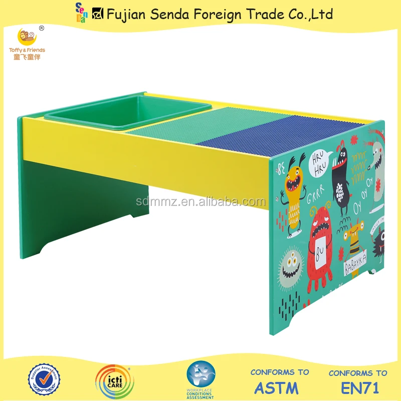 Wooden Kids Lego Play Table With Storage Bin Wooden Kids Lego Play Table With Storage Bin