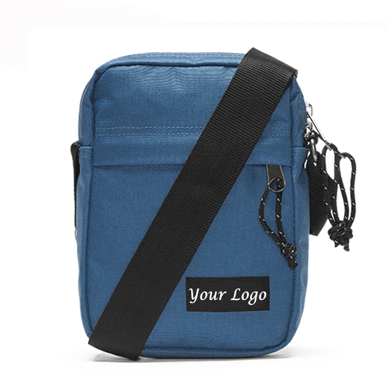 

Custom 600D Polyester Small Crossbody Mini Mens Shoulder Bag Women, Blue or customized