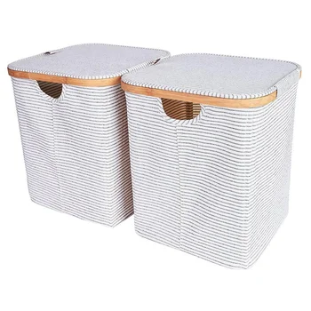 canvas laundry hamper with lid