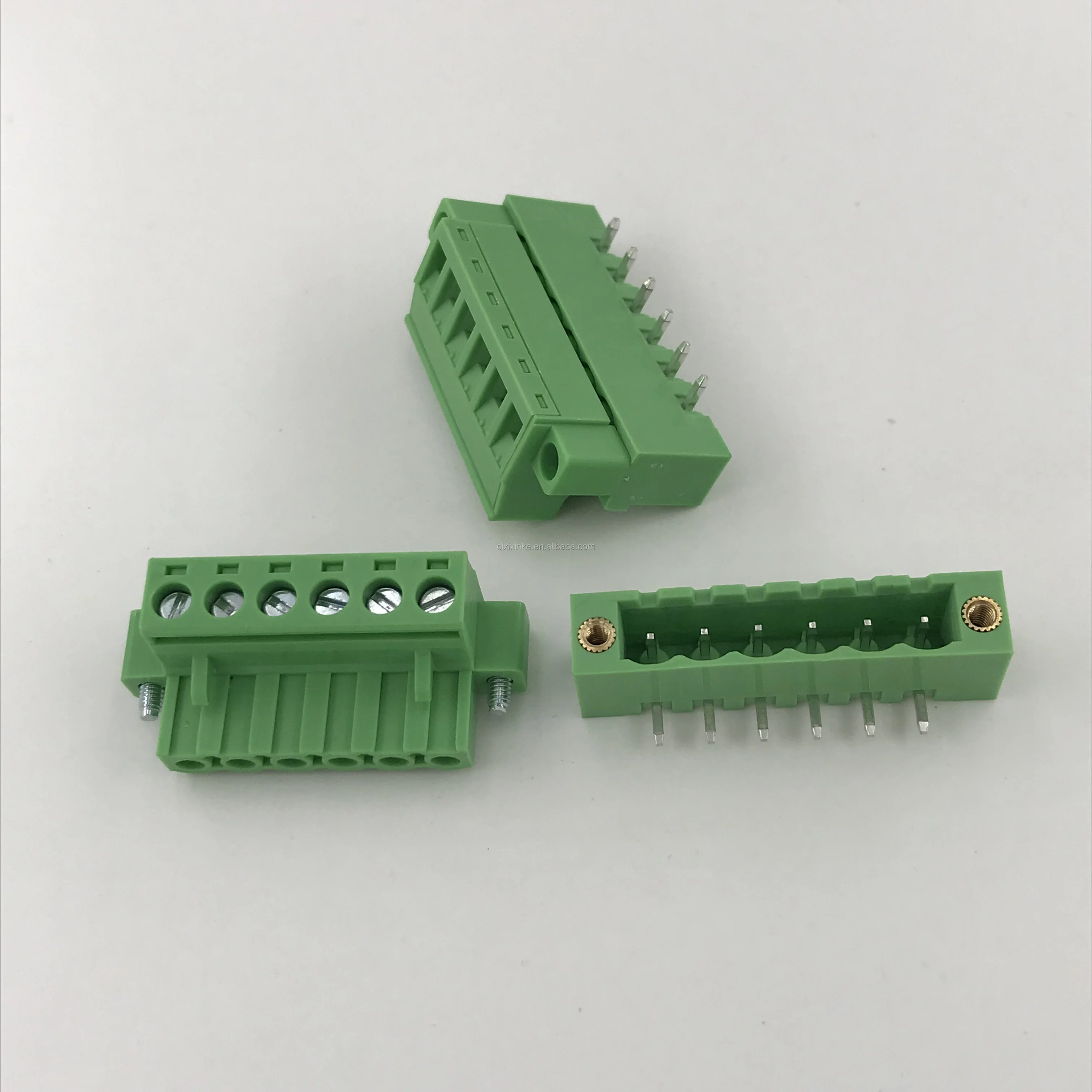 PCB pin header terminal block connector beside screw holes 5.08mm pitch 90 degree right angle male terminals XK2EDGRM-5.08