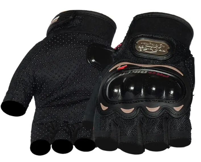 

non-slip sports half finger motorcycle gloves racing, Black, red and blue