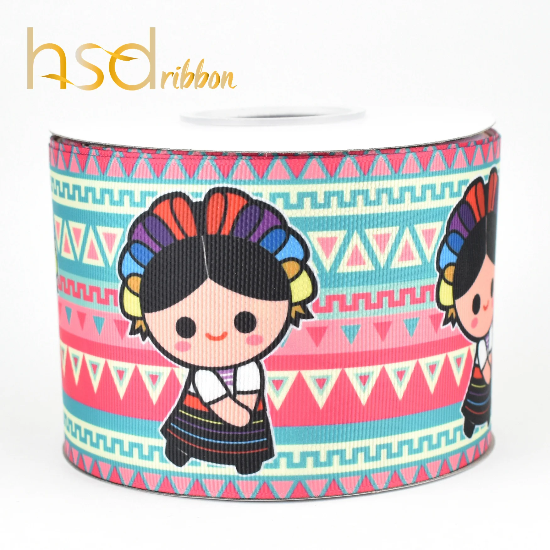 

HSDRibbon designer make Mexican villain Pattern HT printed grosgrain ribbon