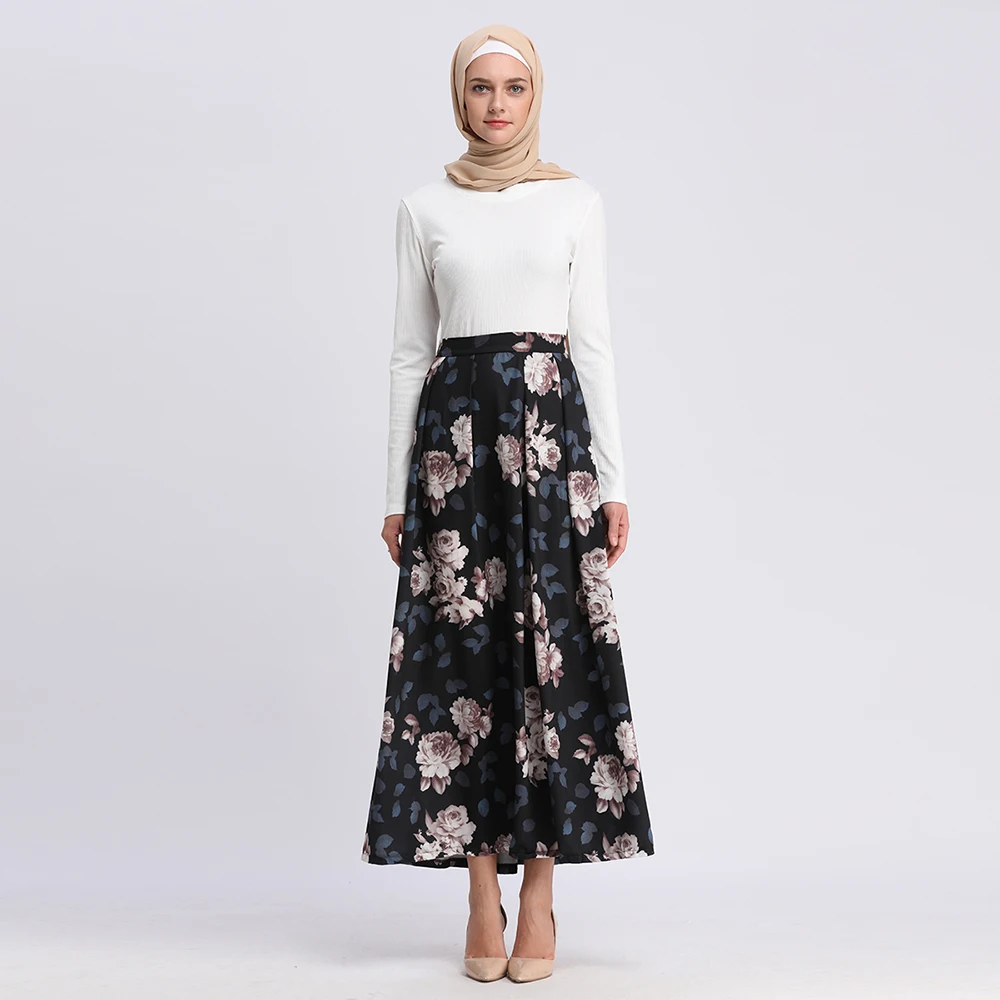 

Young women fashion daily wear flower printing skirts, As picture