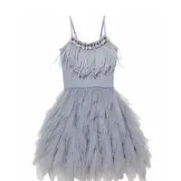 

Girls Tutu Dress Feather Sequins flower girl tulle dress girl dress party for Children