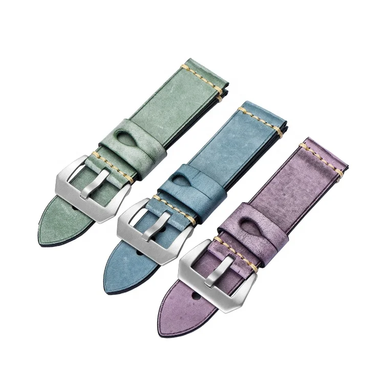

Classic White Fog Vintage Waxing Wide Genuine Leather Thin Watch Band Strap