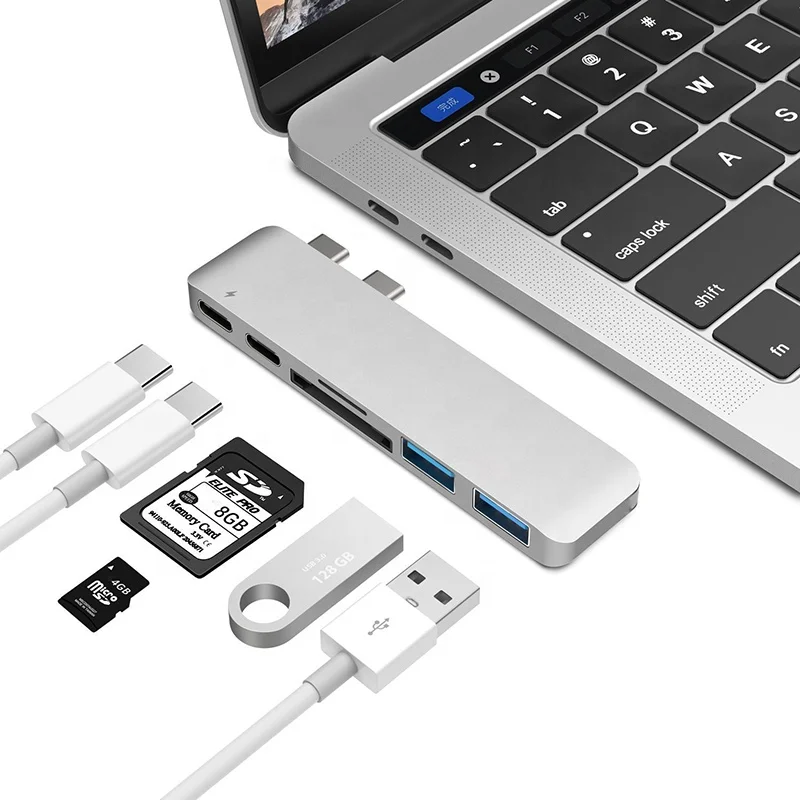 

7 in 1 USB-C Hub Adapter to HDMI USB 3.0 SD and Micro SDTF Card Read