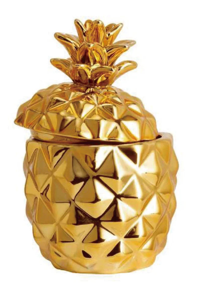 Mini Pineapple Scented Candle In Colored Pineapple Ceramic Holder