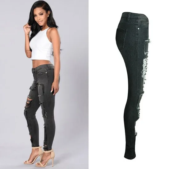 ladies black denim jeans