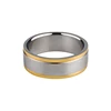 New design gold comfit fit tungsten carbide wedding band stepped edges ring for women