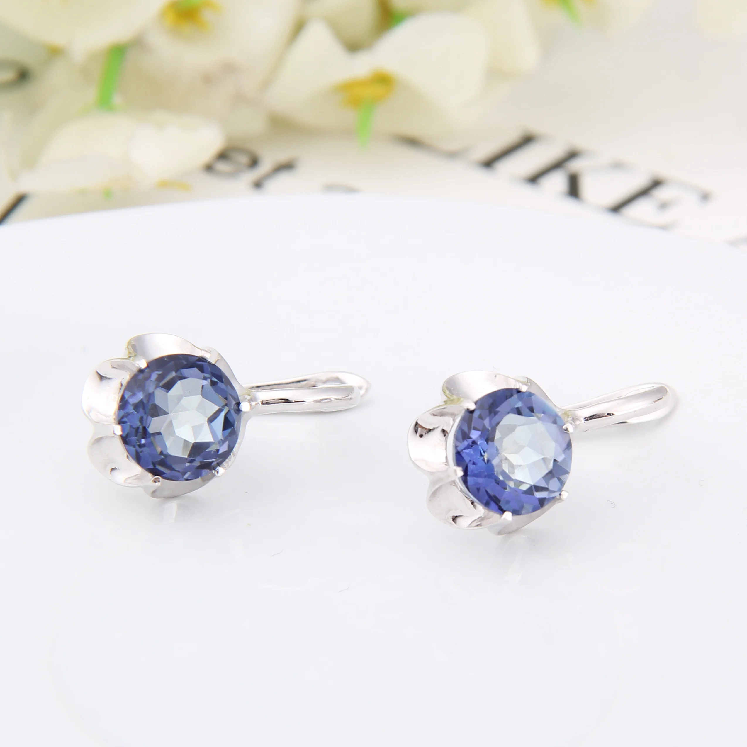 

Abiding Wholesale Fashion Earring Jewelry Mystic Iolite Quartz Custom Luxury Women's Weeding 925 Sterling Silver Earrings