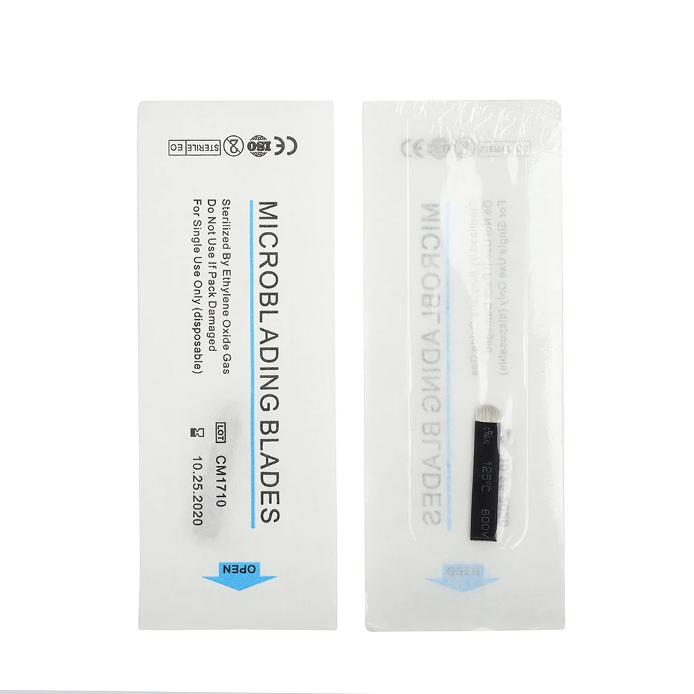 

High Quality 0.2mm 18U Shape Black Blade Eyebrow Tattoo Disposable Microblading Needles, Black, wrapper color can custom