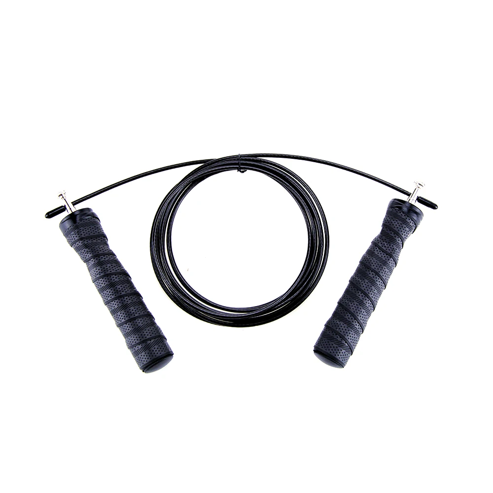 

AUPCON Black Premium Quality Adjustable Steel Wire Gym sweat absorb Jump Rope