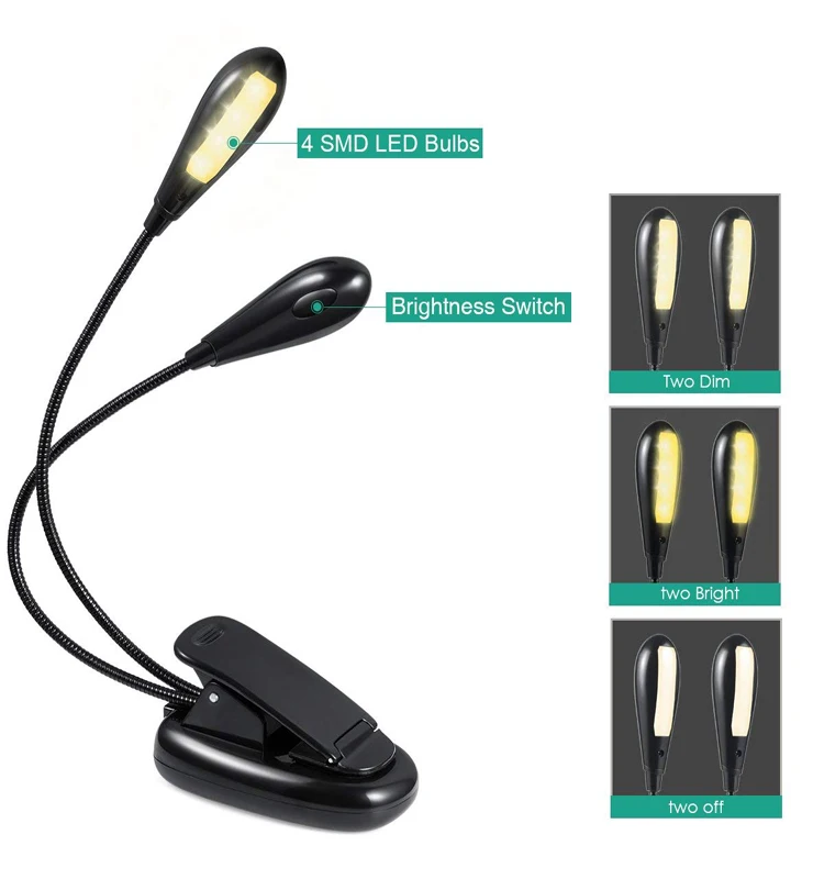 Clip On Rechargeable Led Book Light Reading Light With Eye Protection 3