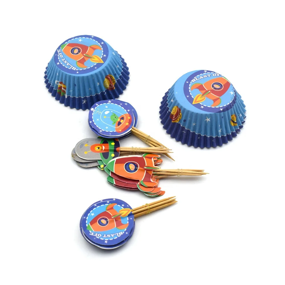 

Sweettreats Space Cupcake 48 Cases and Picks Gift Set Cute baking