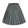 Wholesale OEM Women Elastic Waist Solid Color Pleated Mini Cute Korean Style Skirt