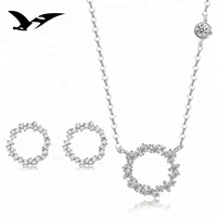 

hot sale 925 sterling silver round shape China factory wholesale girl jewelry set