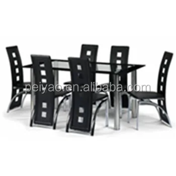 
Cheap Dining Room Furniture Glass Dining table set with chairs 