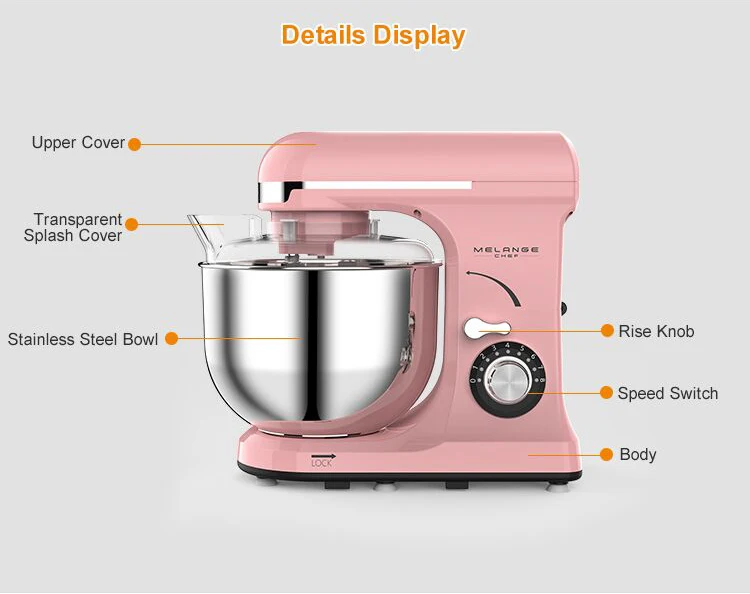 7L 1300W kitchen stand mixer with planetary gearbox