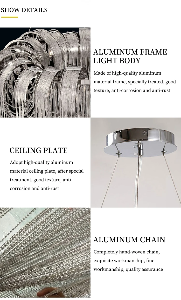 Modern LED aluminium pendant lamp chandelier lights