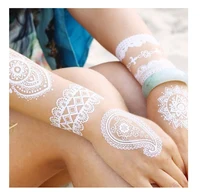 

Women's Sexy Body Art Henna White Lace Tattoo Sticker New Products Water Transfer Bride Tattoos