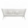 LS-038 White high back italy leather latest new model modern design 4 seats seater big office wedding sofa