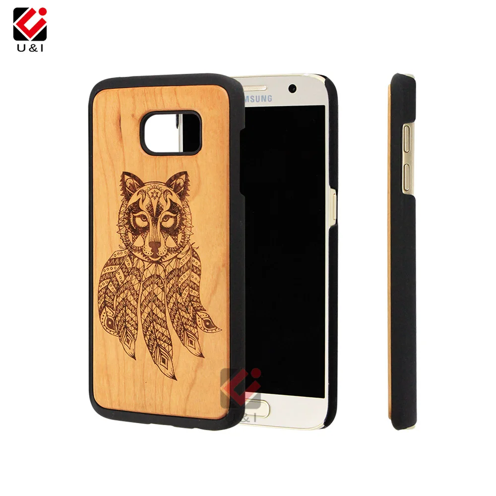 

Wooden Mobile Phone Accessories Engraving PC Wooden Cell Phone Cover Case For Samsung S7, Natural wood grain color