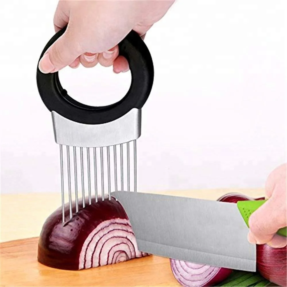 
Onion Holder for Fork Slicing Chopper Gadget Vegetable Potato Holder & Stainless Steel Soap Odor Remover Kitchen Tool 