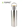 TOPKO double wall stainless steel insulated sports bottle bamboo lid vacuum flask