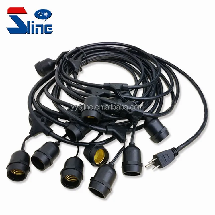 10 Light Bulbs Heavy Duty Drop String Lights Power Extension Cord Cable With Custom Length