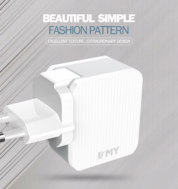 EMY hot selling 5V2.4A travel usb charger with EU/UK/US plug for Android phone