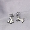 Fashion gold initial letter earrings stud main material 925 sterling silver