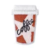 Custom iron on patches coffee cup design embroidered logo embroidery badge embroidered