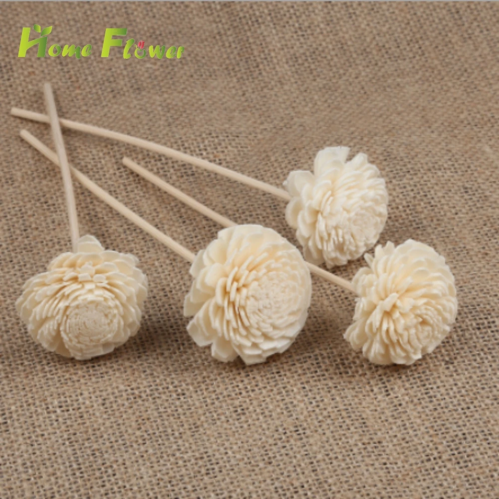 

Wholesale OEM Size Handmade Organic Diffuser Sola Wood Flower, White or oem design