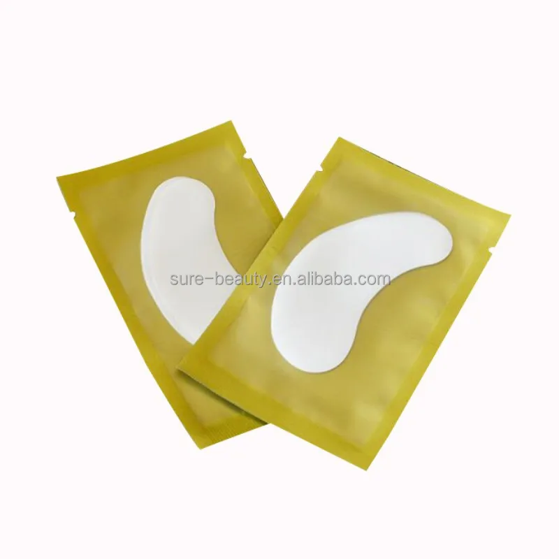 

factory offer lint free eyelash extension under eye lash pads with gold packing