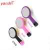 yaeshii Rainbow Volume Anti-static Curl Straight Comb Brush+Mirror Hair Styling Tools 1x