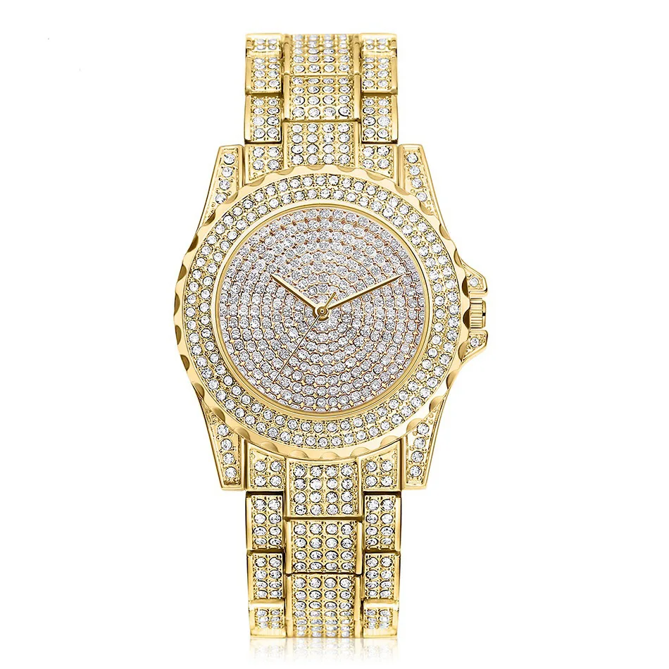 

8421 Top Selling Stainless Steel Full Rhinestone Gold Plated Lady Dress Watches Women Gold Watch, Gold;rose gold;silver