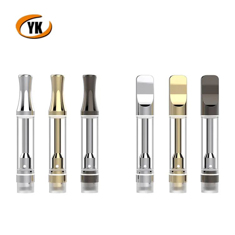 

1ml 510 thread vape pen cartridge Cbd Glass Ceramic coil cartridge, Chrome/gold/gun-metal