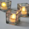 Vintage Frosted And Painted Glass Tealight Holder For Table Decor