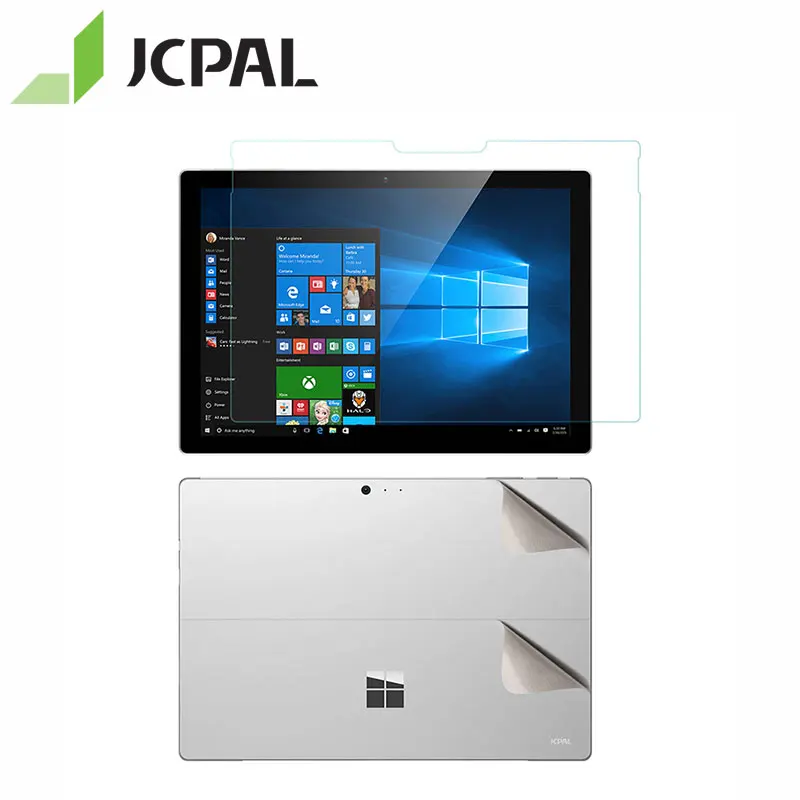 

JCPAL Protection Set 2 in 1 Glass Screen Protector and Back Film for Microsoft Surface Pro 4